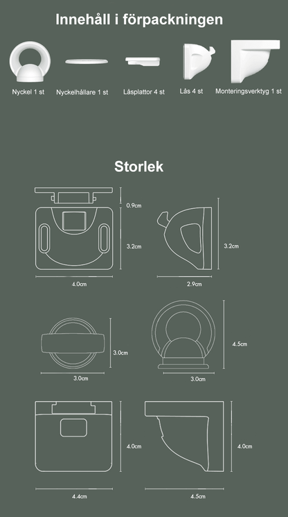 Magnetiskt Låd- och skåplås 4 st.