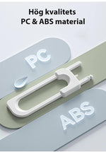 Barnlås för dubbeldörr med handtag tillverkat i hållbart PC- och ABS-material.