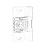 Transparent barnsäkert lås för skjutdörrar och skjutfönster i hållbart PC-material.