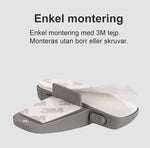 Barnlås för kylskåp med 3M-tejp visas i närbild, redo för enkel montering utan borr eller skruvar.