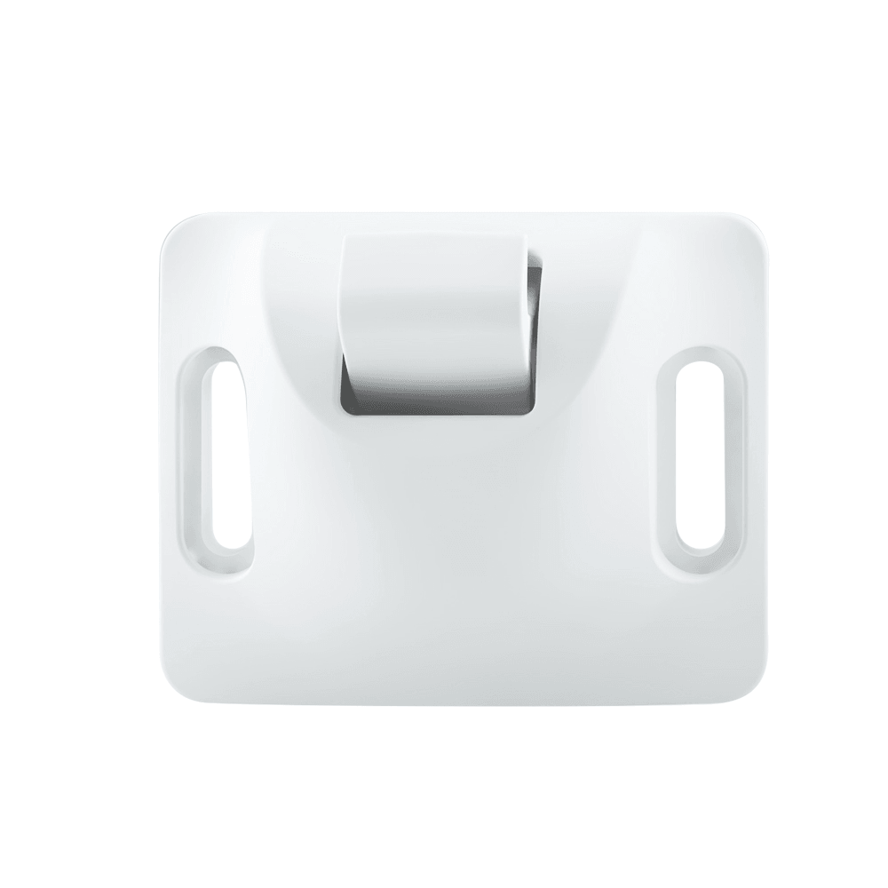 Vitt magnetlås för barnsäkra skåp – kompakt låsmekanism för dold montering.