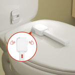 Toalettlås för barnsäkerhet – stabil spärr som håller toalettlocket stängt från nyfikna barn.